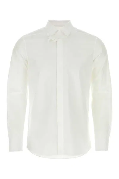 Valentino Tailored Poplin Shirt With Button Accents In White
