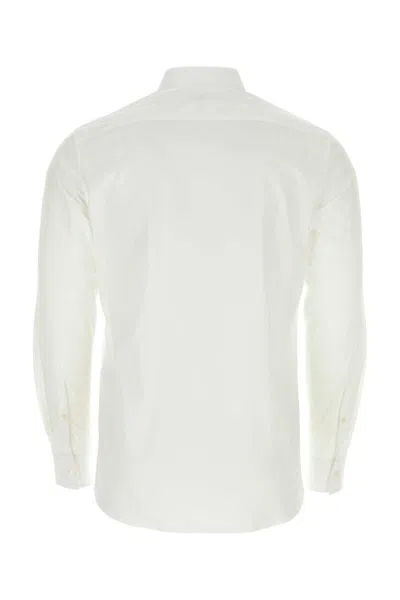 Valentino Tailored Poplin Shirt With Button Accents In White