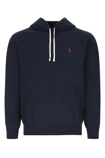 Polo Ralph Lauren Classic Hoodie Sweatshirt With Front Kangaroo Pocket In Blue