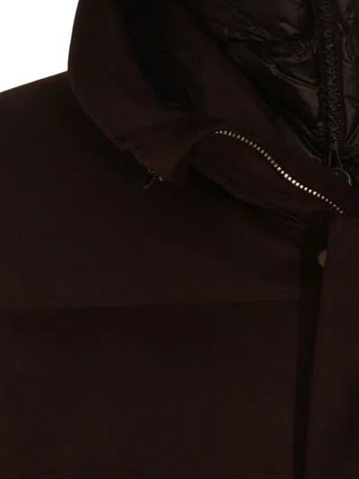 Montecore Hooded Quilted Coat In Brown