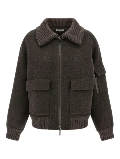 P.a.r.o.s.h P. A.r. O.s. H. Wool Jacket With A Wide Collar In Brown