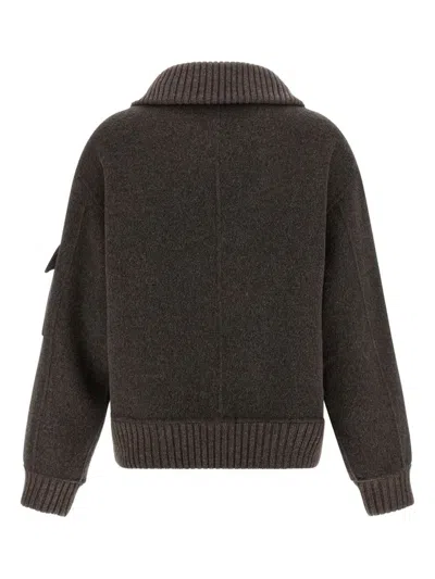P.a.r.o.s.h P. A.r. O.s. H. Wool Jacket With A Wide Collar In Brown