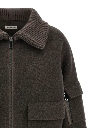 P.a.r.o.s.h P. A.r. O.s. H. Wool Jacket With A Wide Collar In Brown