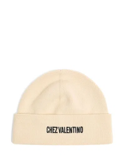 Valentino Garavani Chez  Cotton And Wool Beanie In Pink