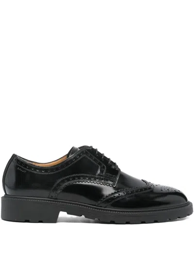 Bally Brogues With Leather Upper And Block Heel In Black