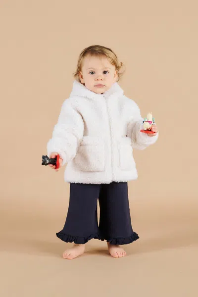 Marni Hooded Hooded Teddy Jacket With Logo In White
