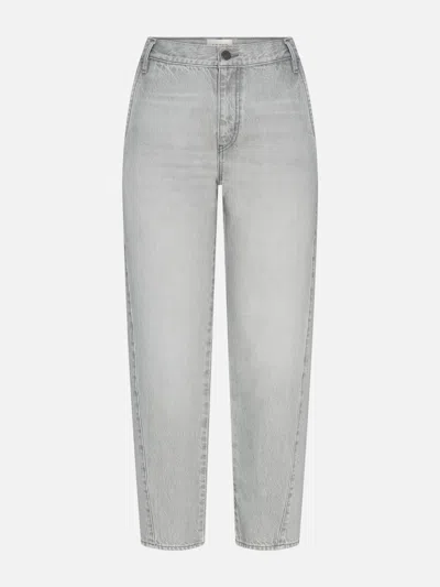 Frame The Candle High Rise Ankle Straight Leg Jeans In Chemical In Gray