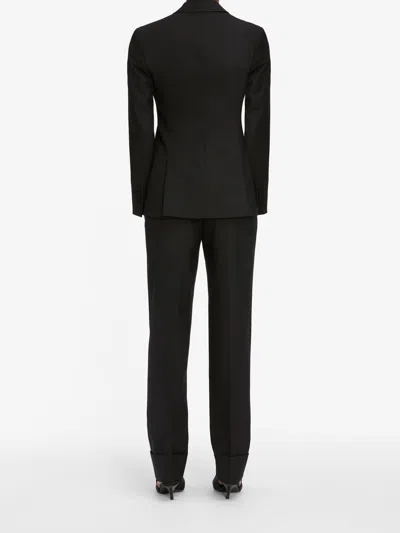 Frame The Cuffed Pleated Trouser Pants In Black