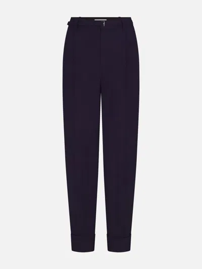 Frame The Cuffed Pleated Trouser Pants In Black