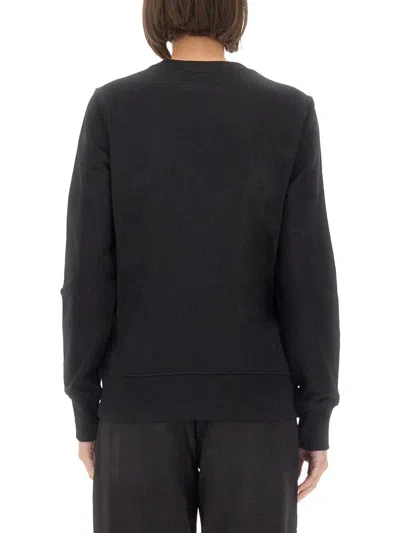 Versace Jeans Couture Black Sweatshirt With Bold Logo Graphic In Black
