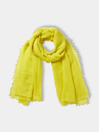Frenckenberger Cashmere Scarf One Size In Yellow