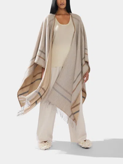 Alonpi Double-faced Cashmere Cape One Size In Sand