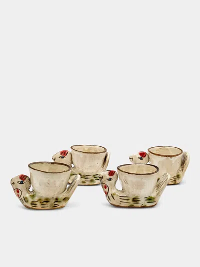 Anūt Cairo Chicken Hand-painted Ceramic Egg Cups (set Of 4)