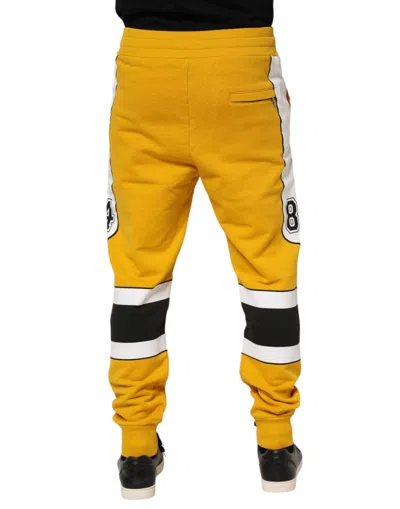 Pre-owned Dolce & Gabbana Yellow Cotton Drawstring Jogger Men's Pants ()