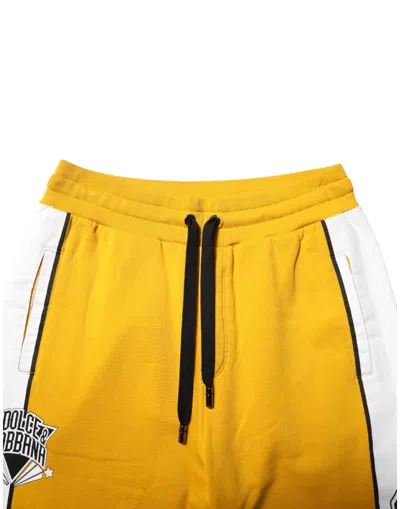 Pre-owned Dolce & Gabbana Yellow Cotton Drawstring Jogger Men's Pants ()