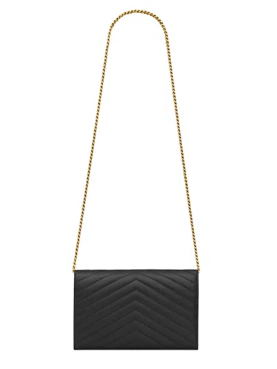 Saint Laurent "cassandre" Clutch Bag With Chain
