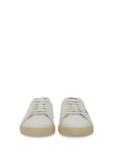 Saint Laurent Leather Men Shoes Sneaker Rubber Sole In Gray