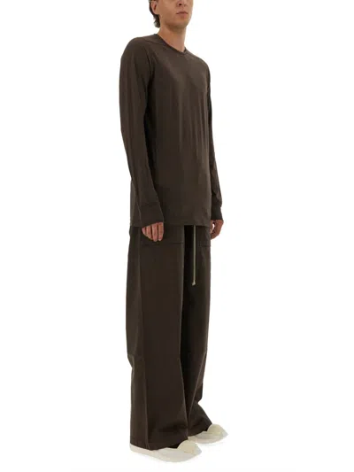 Rick Owens X Drkshdw "creatch Wide Cargo" Pants In Brown