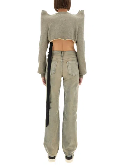 Rick Owens X Drkshdw "cropped Tecsweat" Sweatshirt In Green