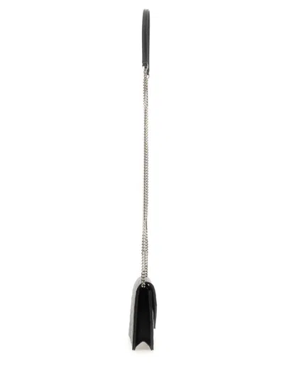 Saint Laurent "envelope Cassandre" Wallet With Chain In Black