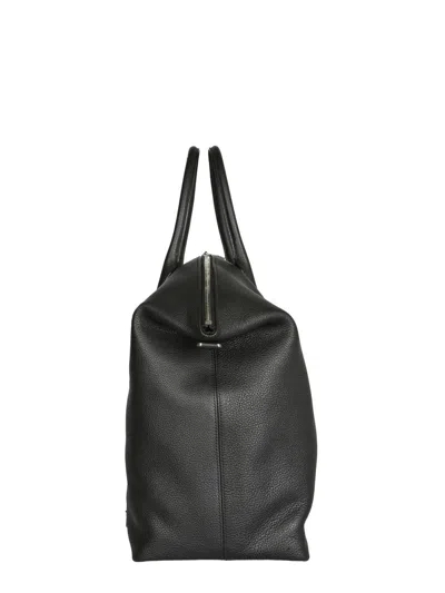 Saint Laurent Full-grain Leather Tote Bag In Black