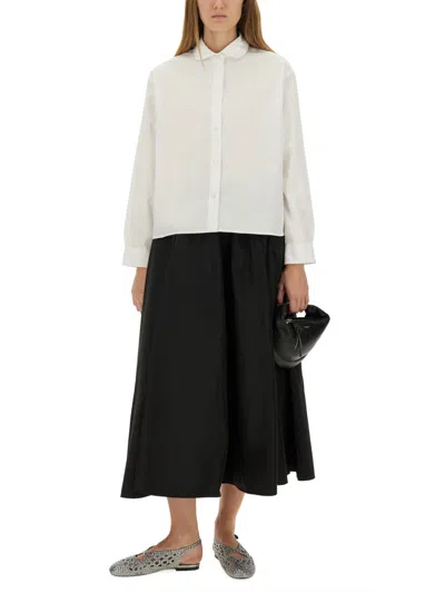 Aspesi Pleated A-line Mid-length Skirt In Black