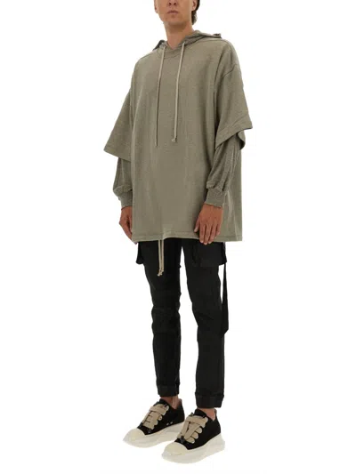 Rick Owens X Drkshdw "tommy Hustler" Hoodie In Gray