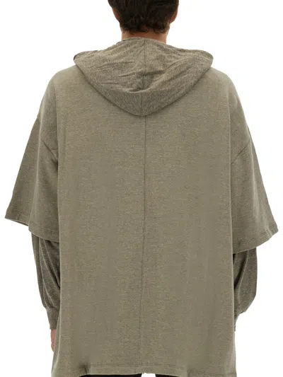 Rick Owens X Drkshdw "tommy Hustler" Hoodie In Gray
