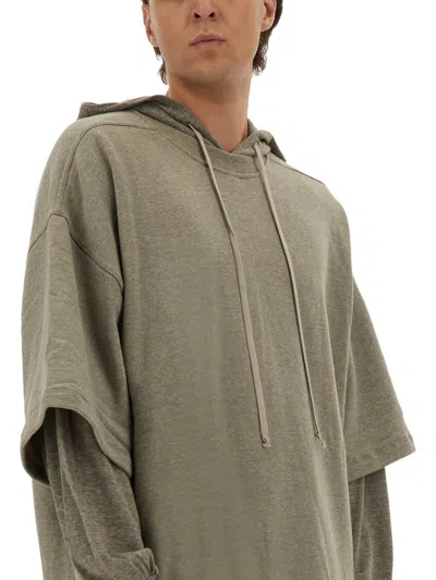 Rick Owens X Drkshdw "tommy Hustler" Hoodie In Gray