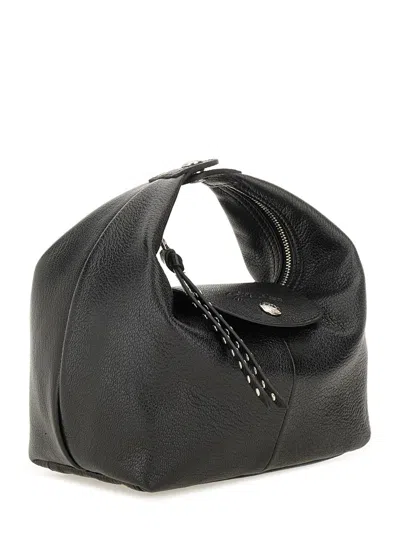 Longchamp Xs Le Pliage Xtra Leather Top Handle Bag In Black