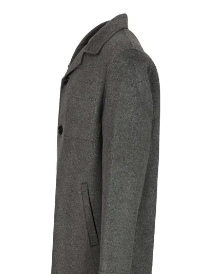 Ami Alexandre Mattiussi Wool And Cashmere Blend Coat In Gray