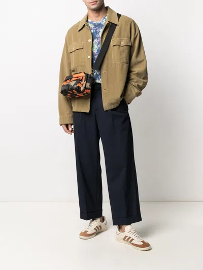 Porter Camo Print Logo Crossbody Bag