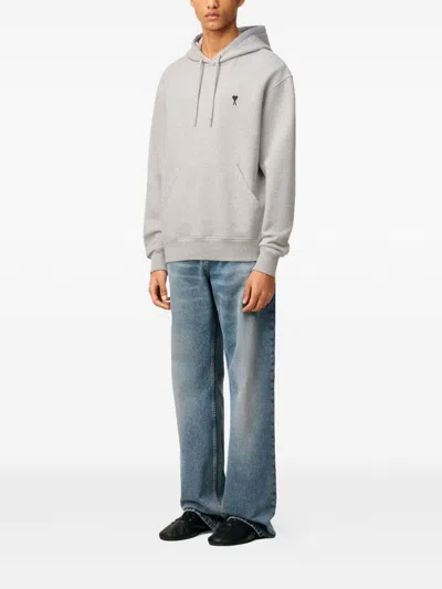 Ami Alexandre Mattiussi Ami Paris Ami Paris Grey Cotton Ami De Coeur Hoodie In Gray