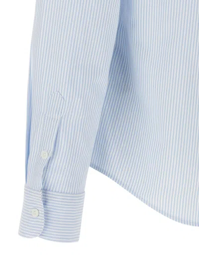 Ami Alexandre Mattiussi Adc Button-down Collar Logo-embroidered Striped Cotton Oxford Shirt In Blue