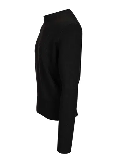 Ami Alexandre Mattiussi Black Wool Ami De Coeur Crewneck Sweater Black In Black