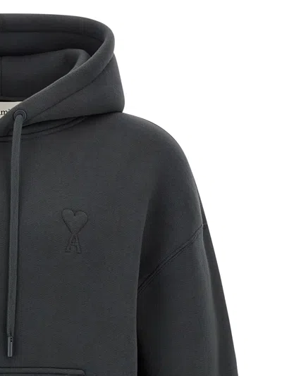 Ami Alexandre Mattiussi Ami De Coeur Sweatshirt Gray In Black