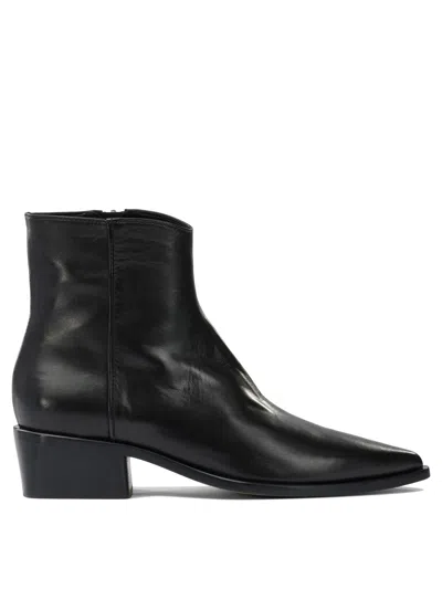 Pomme D'or Pointed Zip Boots In Black