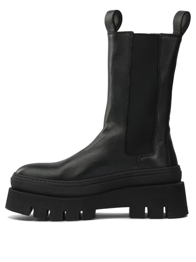 Copenhagen Elastic-panel Platform Boots In Black