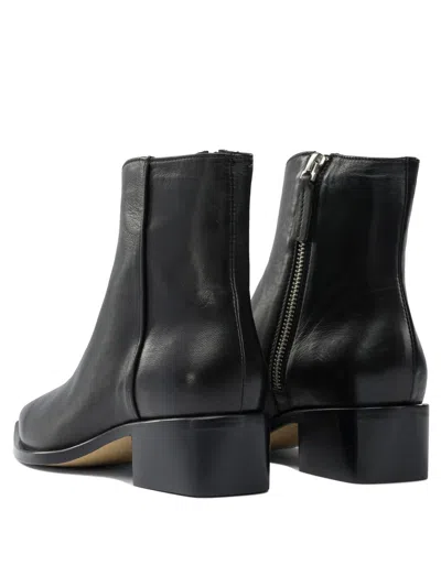 Pomme D'or Pointed Zip Boots In Black