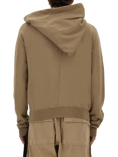 Rick Owens X Drkshdw Asymmetrical Zipper Sweatshirt In Brown