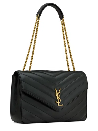 Saint Laurent Large Chevron Quilted Bag With Chain Strap