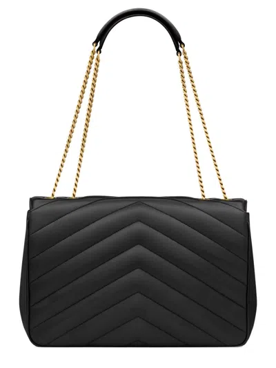 Saint Laurent Large Chevron Quilted Bag With Chain Strap
