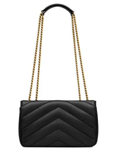 Saint Laurent Loulou Small Leather Bag In Black