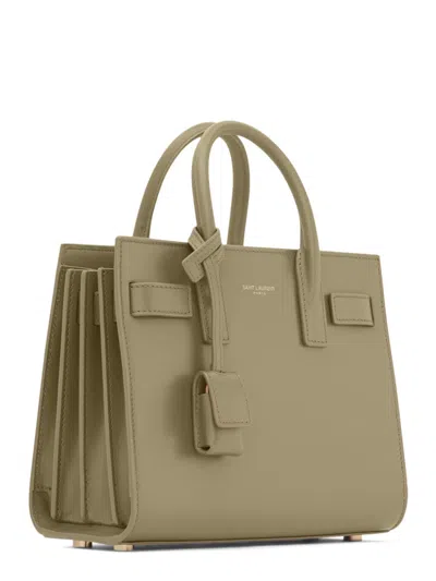 Saint Laurent Sac De Jour Nano Leather Top Handle Bag In Green