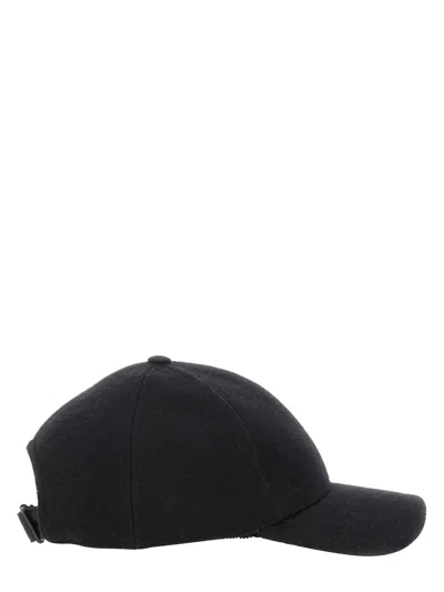 Saint Laurent Wool Baseball Cap In Black