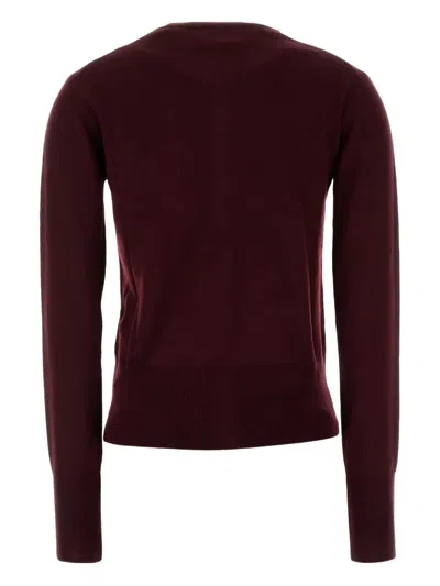 Vivienne Westwood Wool Cardigan With Long Sleeves And Crew Neck In Brown