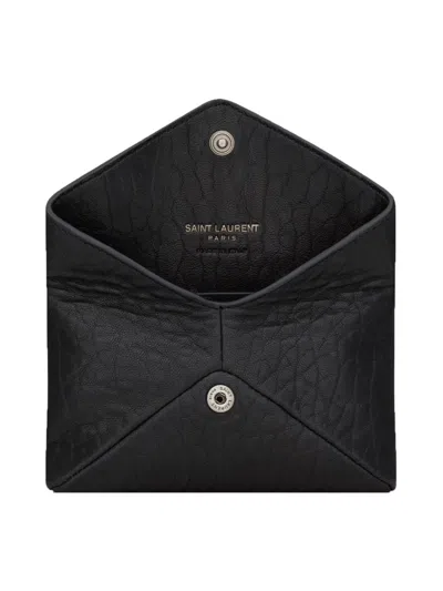 Saint Laurent Card Holder "envelope Cassandre" In Black