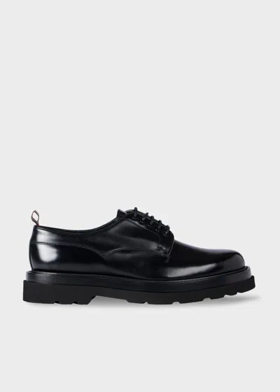 Paul Smith Godwin Glossed-leather Derby Shoes In Black