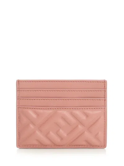 Fendi Ff Motif Nappa Leather Uette Cardholder Accessories In Pink