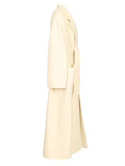 Tagliatore Charlize Wool Long Coat Coats White In White